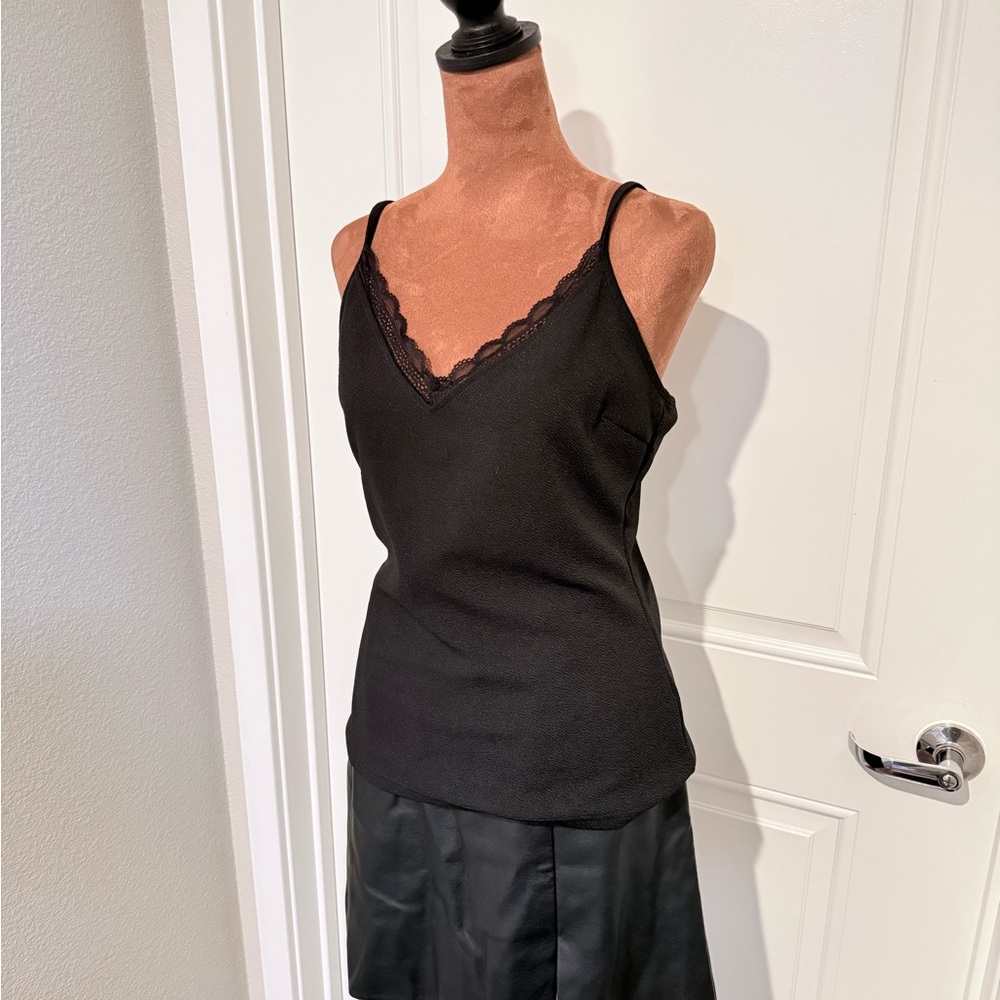 Temt Black Camisole with Lace Detail